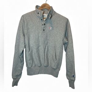 Vintage Champion Reverse Weave Quarter‎ Snap Pullover Sweatshirt Gray Kangaroo S